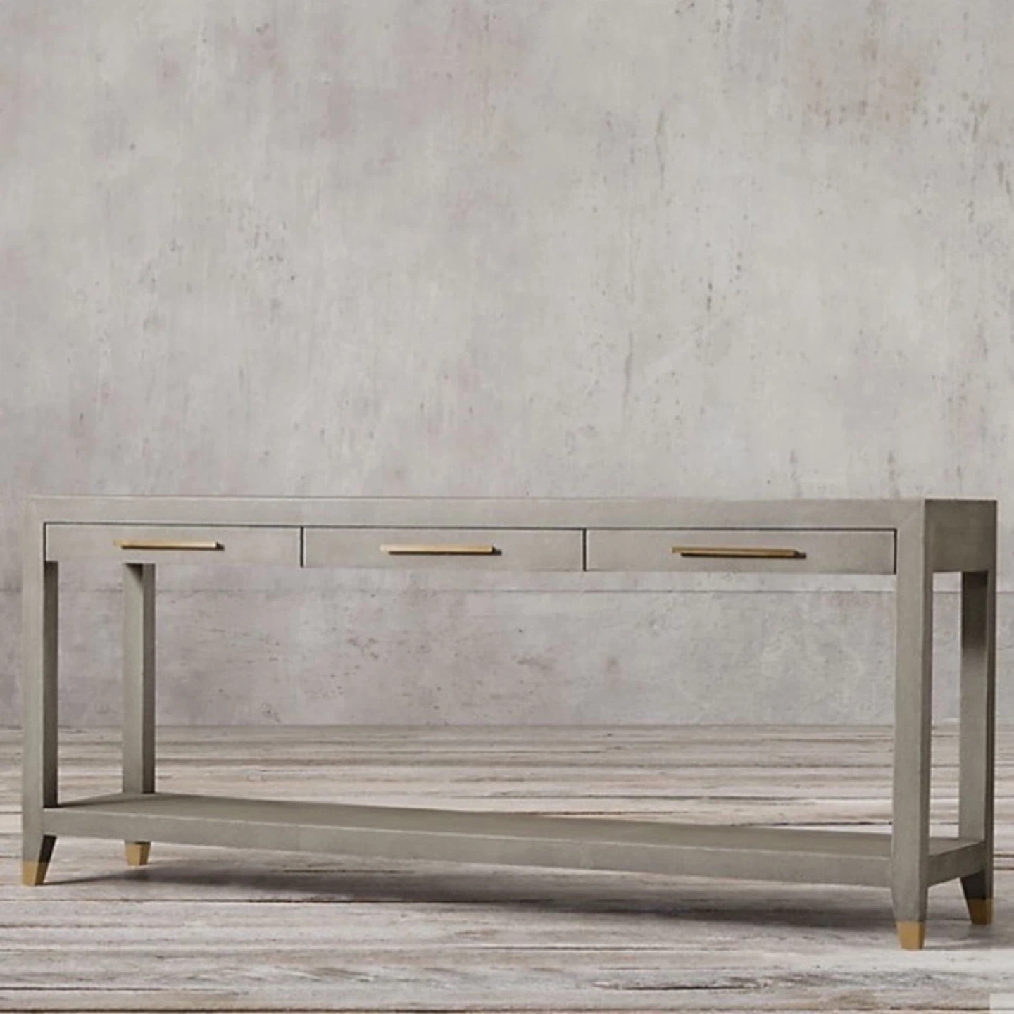 RH Graydon Shagreen 3-Drawer Console Table - photo 2