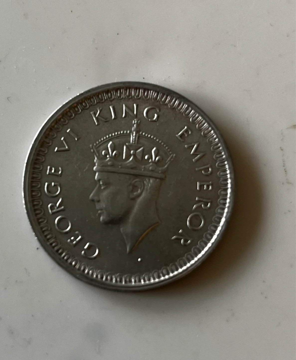 India-British George VI Silver 1942 One Rupee Coin - photo 3