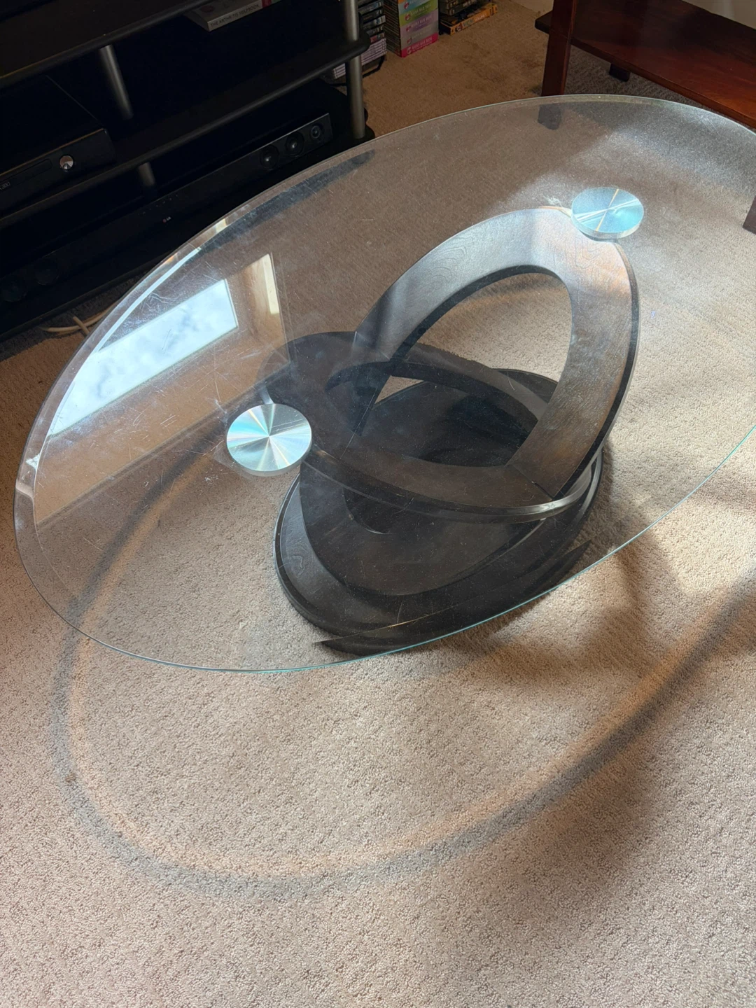 Oval Glass Top Coffee Table