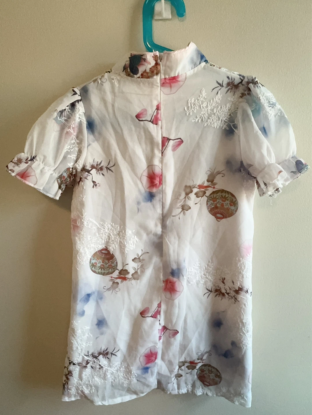 White Floral Qipao Dress Toddler 6/7T - photo 3