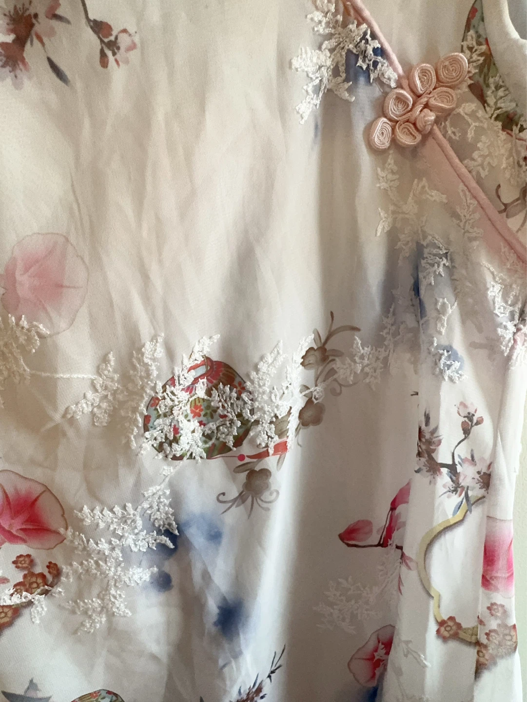 White Floral Qipao Dress Toddler 6/7T - photo 2