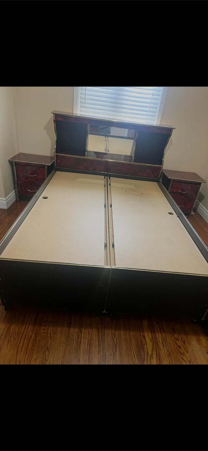 Queen Bed Frame with Headboard and Nightstands