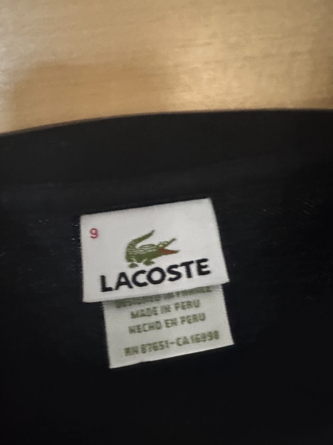 Lacoste Black Polo Shirt - Size 9 - photo 2