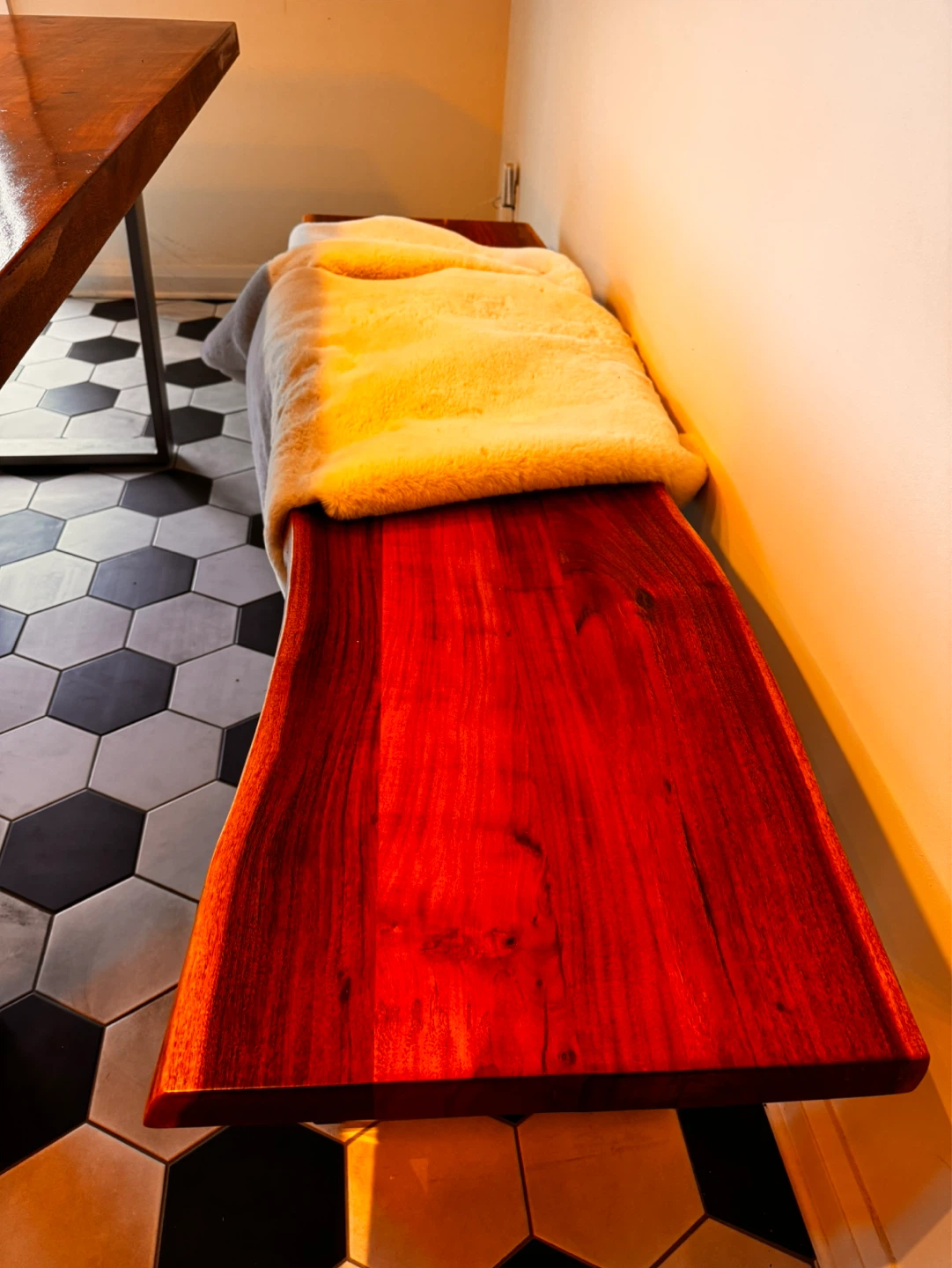 Live Edge Acacia Dining Table with Benches - photo 5
