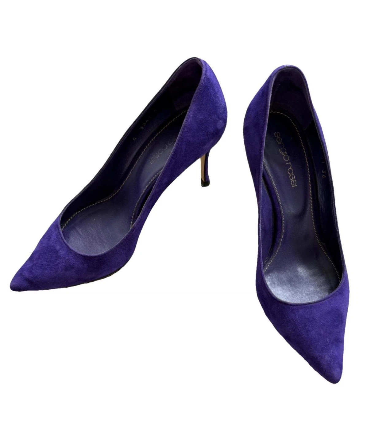 Authentic Sergio Rossi Purple Suede Heels - Size 36