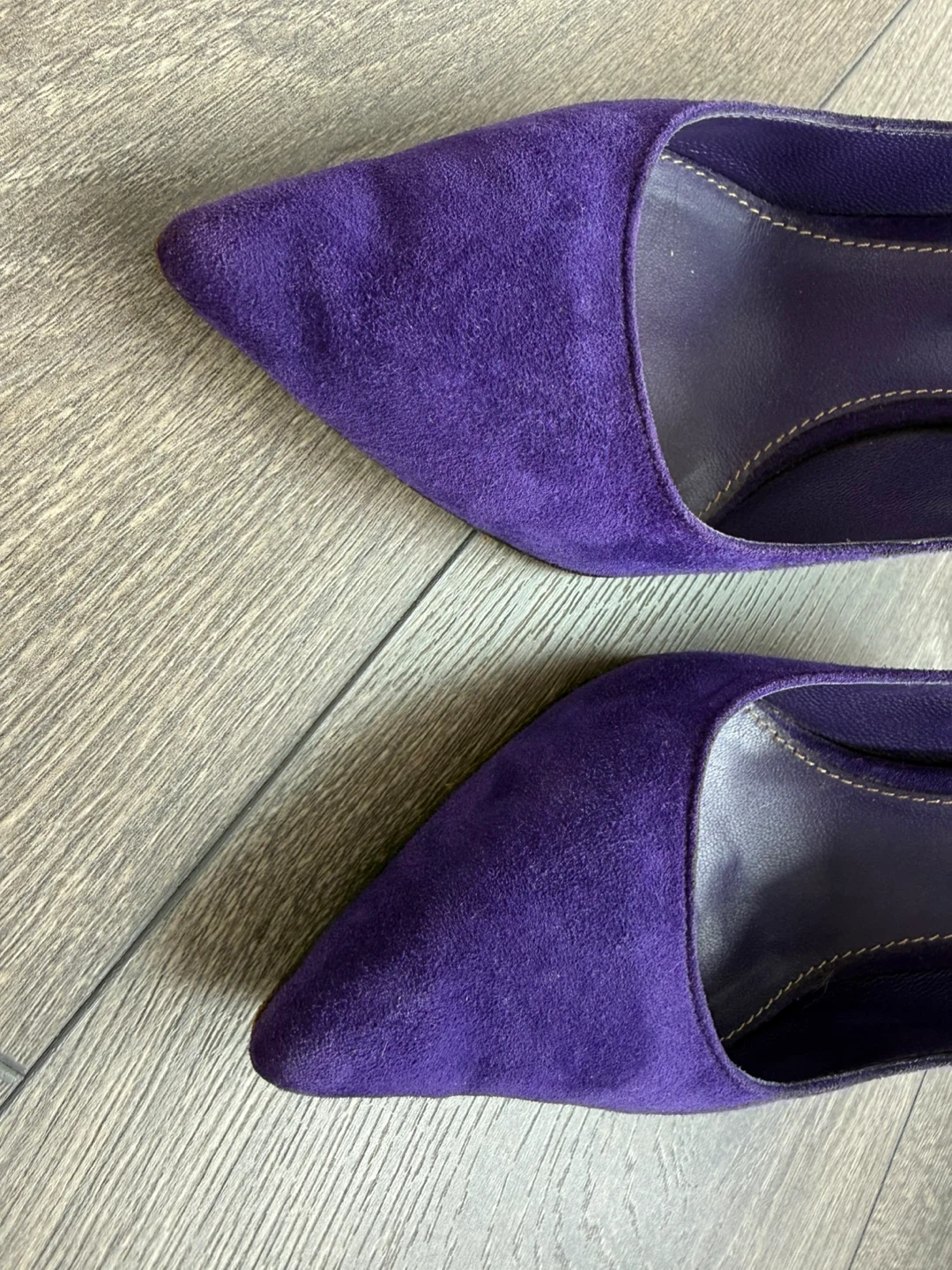 Authentic Sergio Rossi Purple Suede Heels - Size 36 - photo 3