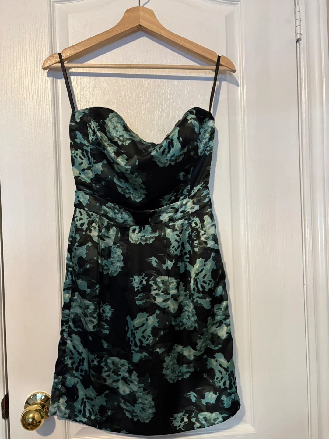 Strapless Floral Print Dress