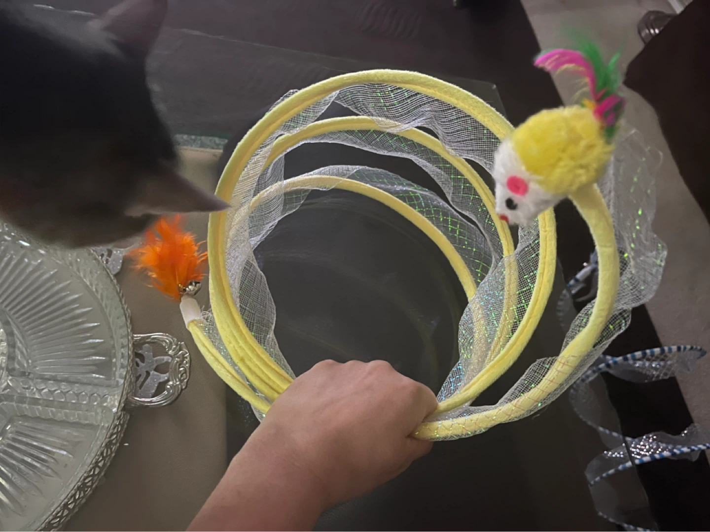 Interactive Cat Toy with Mouse and Feather - photo 5