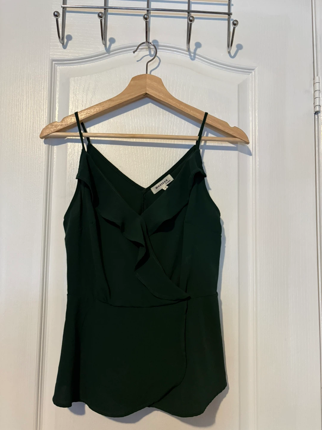 BOUTIQUE Black Spaghetti Strap Ruffle Camisole - Size Small
