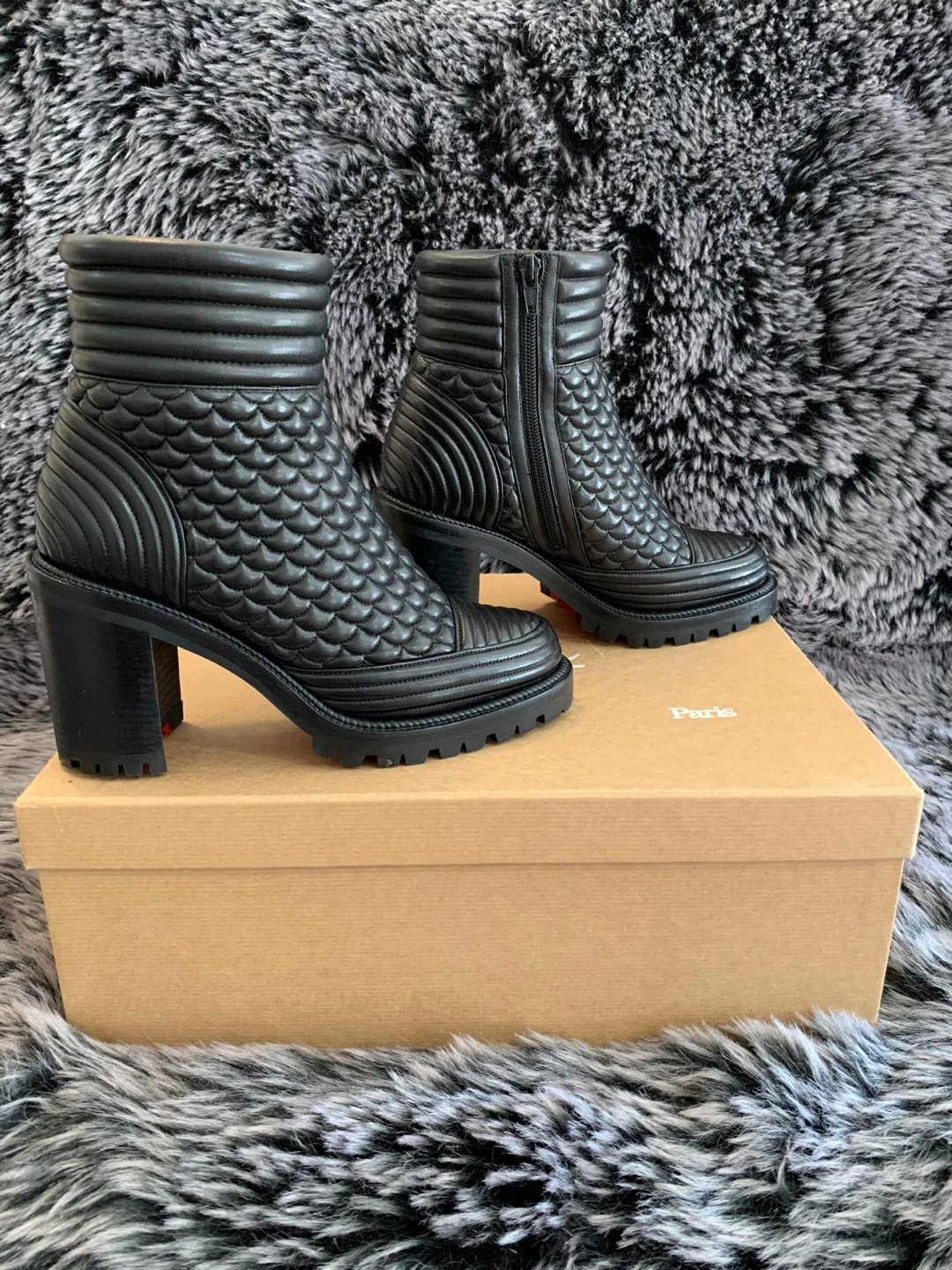 Christian Louboutin Black Quilted Leather Boots - photo 3