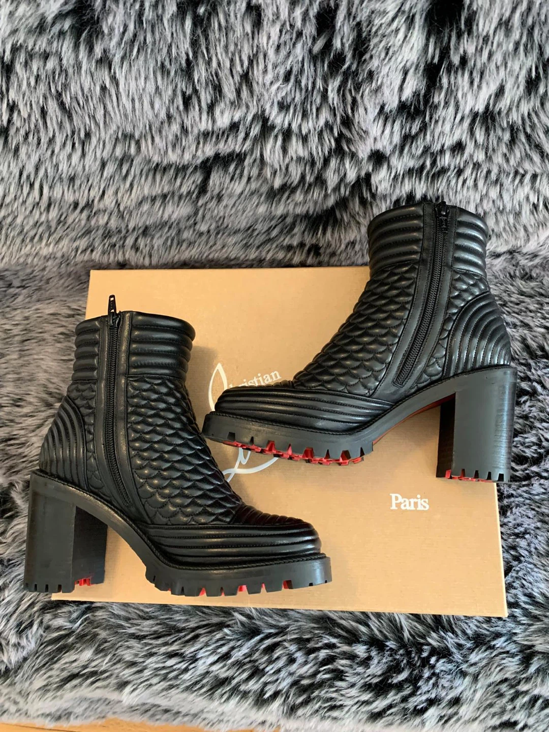 Christian Louboutin Black Quilted Leather Boots - photo 5