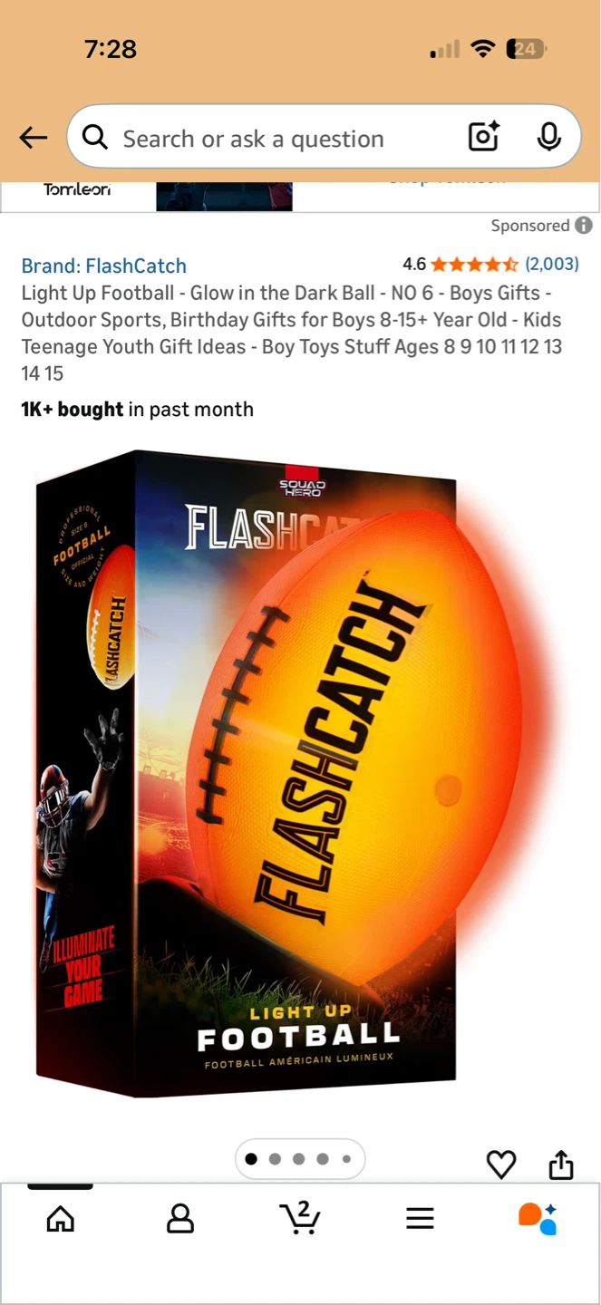 FlashCatch Light Up Glow in the Dark Football Size 6