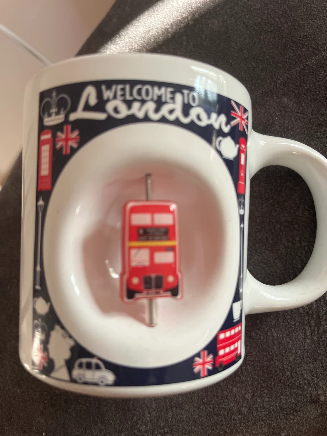 Welcome to London Mug with Double Decker Bus Figurine