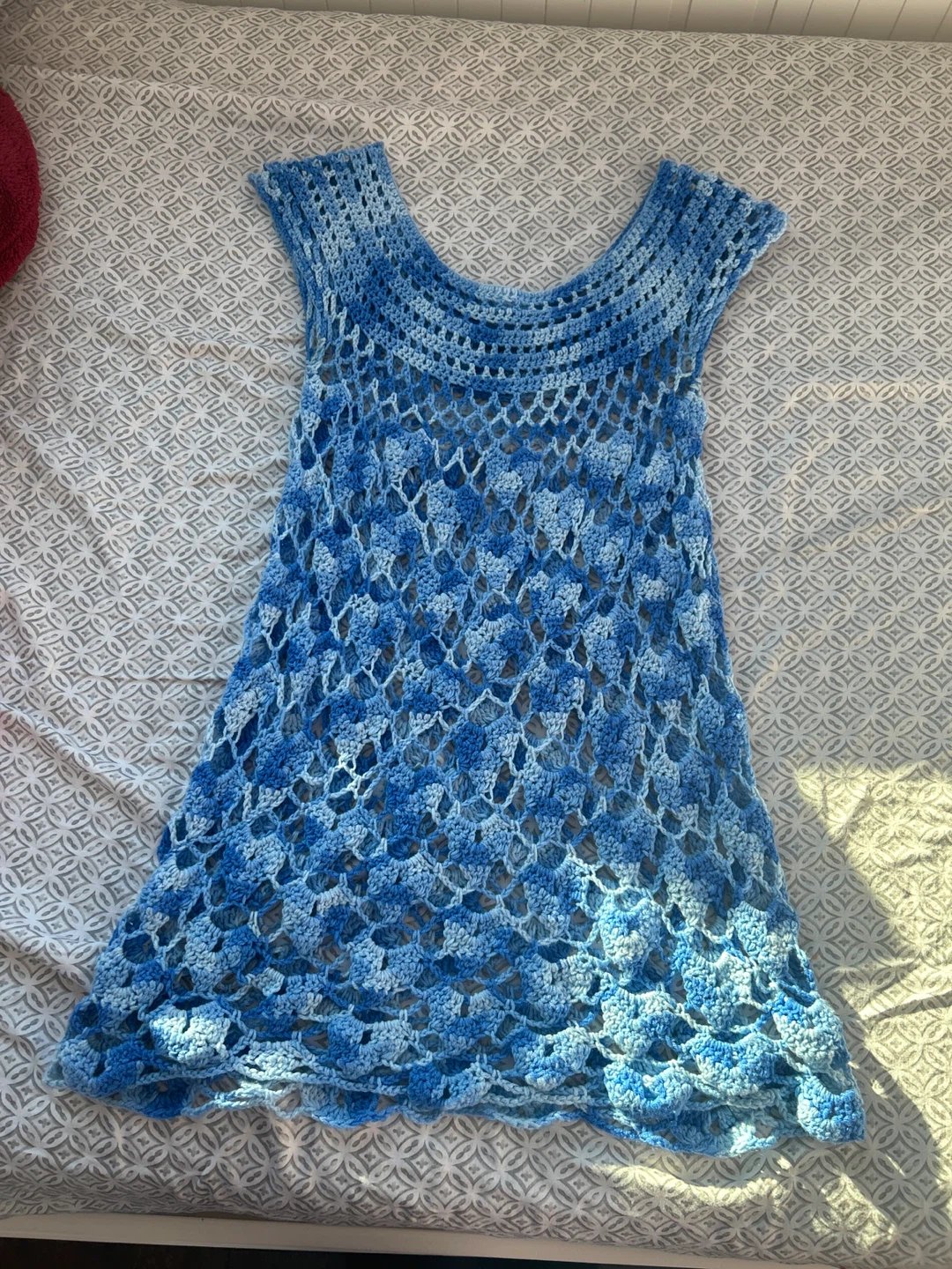 Blue Crochet Dress