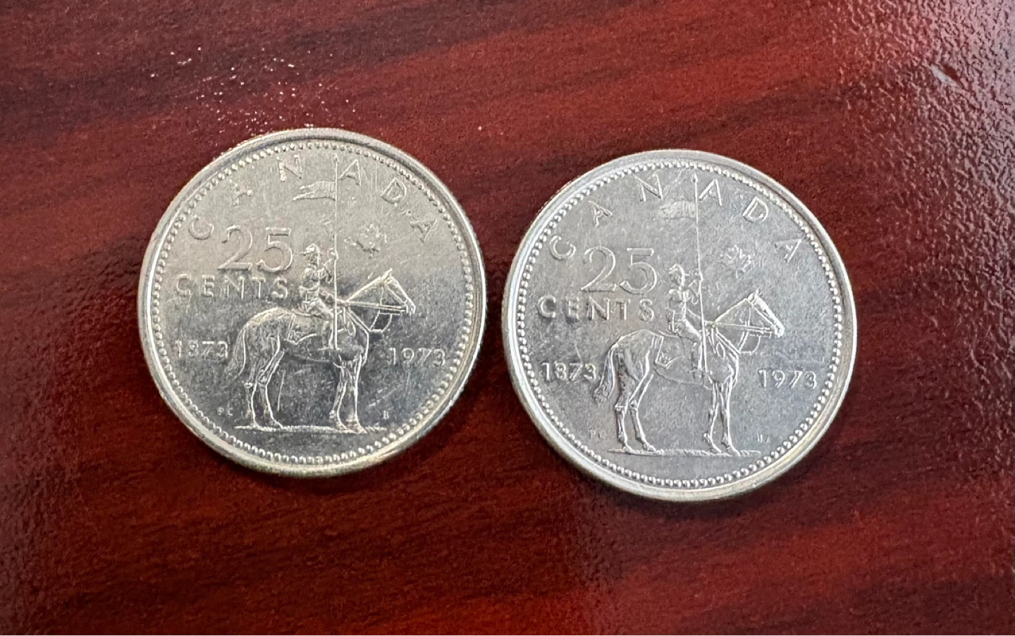 Canada 1973 25 Cent RCMP Centennial Quarter Coin