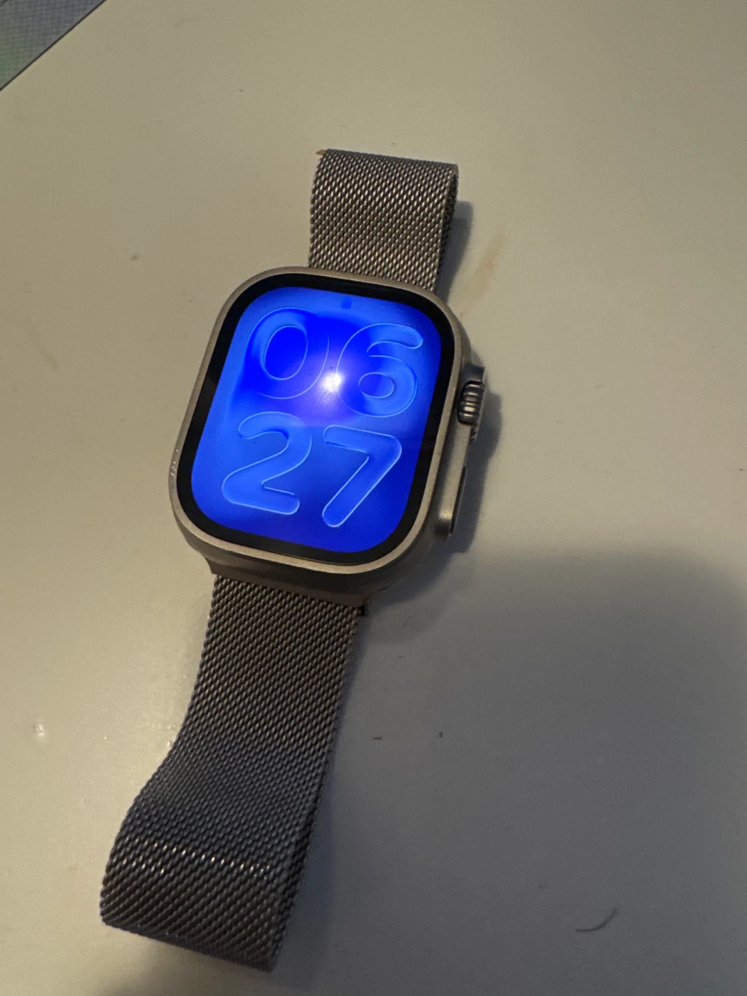 Apple Watch Ultra with Silver Milanese Loop