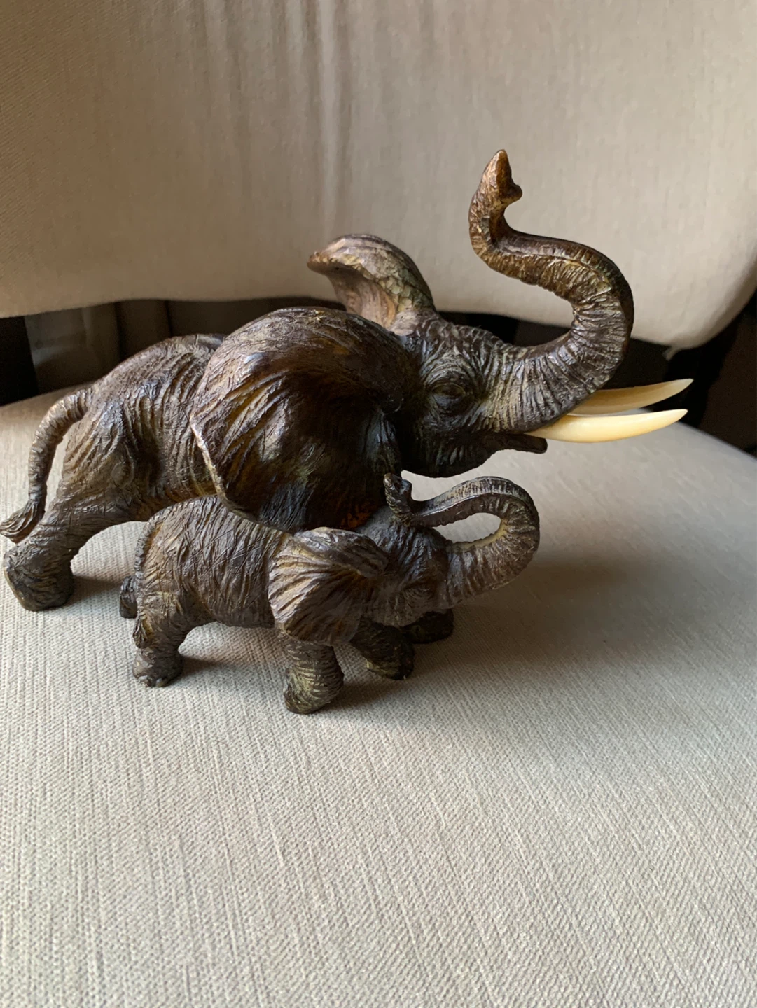 Very Unique Elephant Figurine with Baby