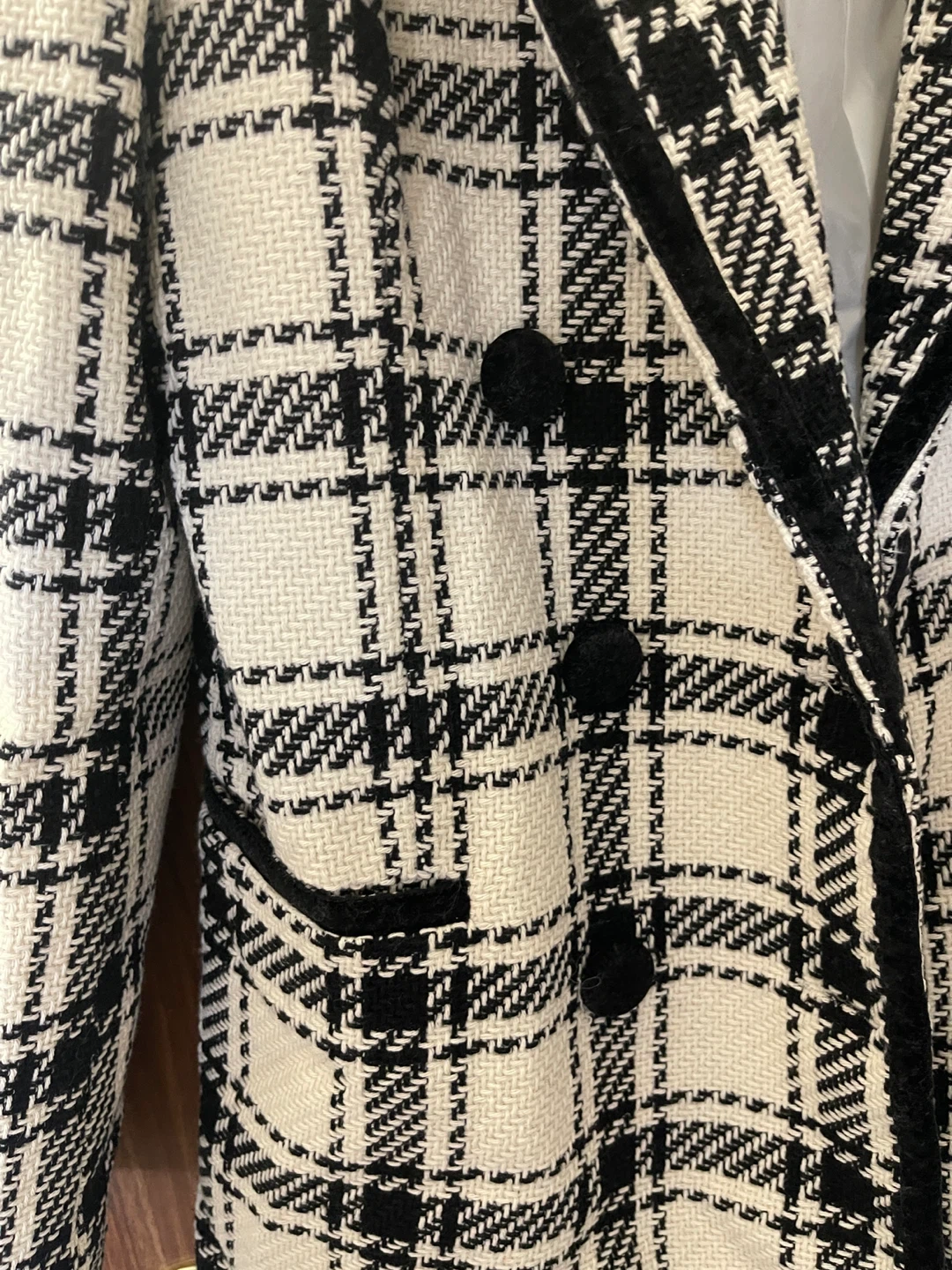Inner Creations Black and White Plaid Blazer - Size XL - photo 2