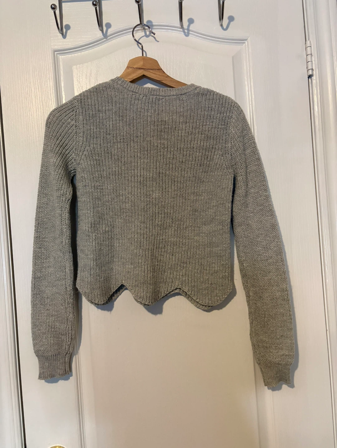 Grey Ribbed Cropped Sweater - Size S - photo 2