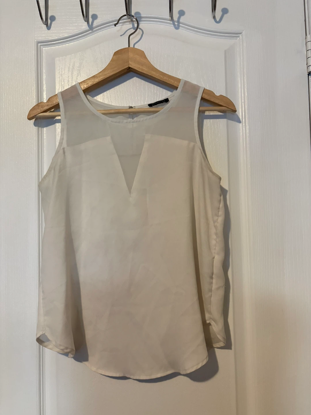 Sheer panel sleeveless top