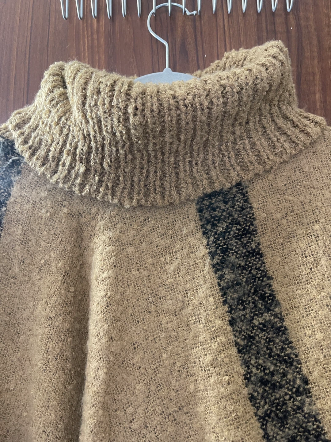 Turtleneck Plaid Poncho - photo 2