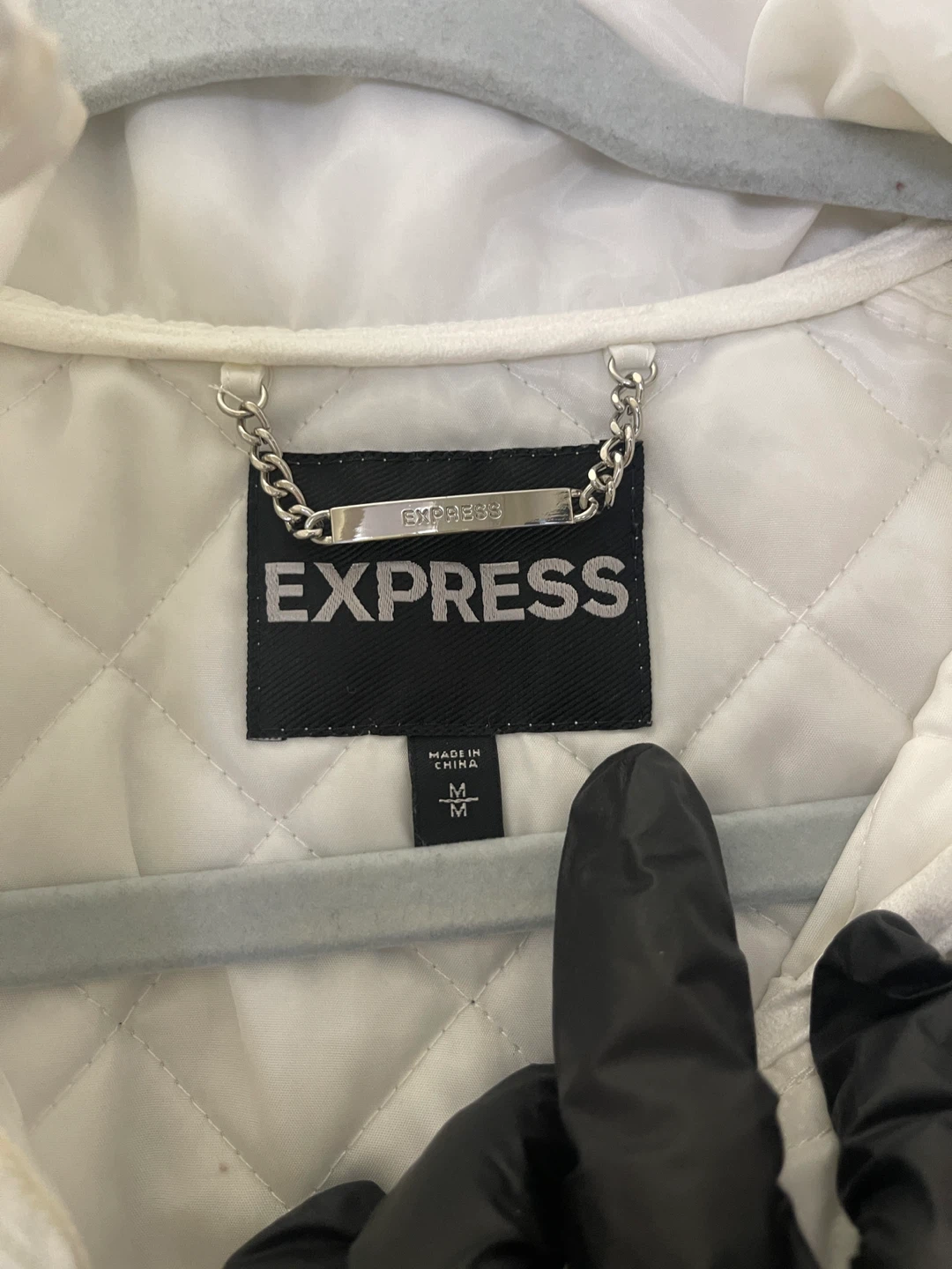 Express White Quilted Jacket - Size M - photo 4