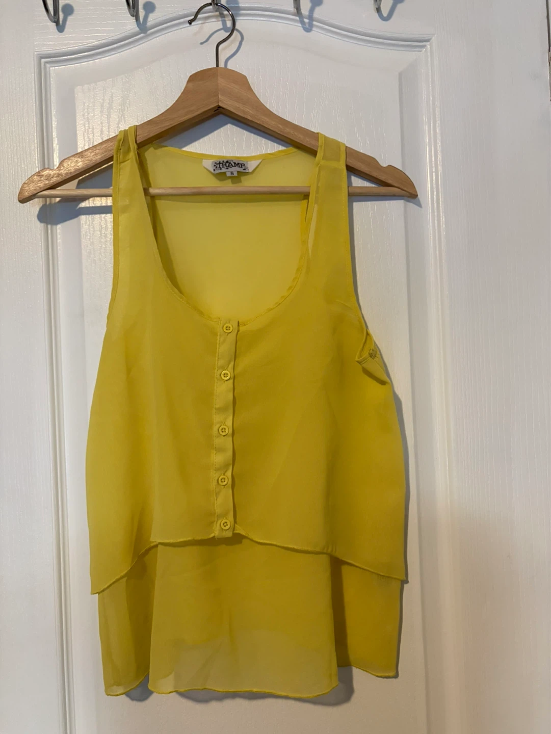 Yellow Sheer Layered Tank Top