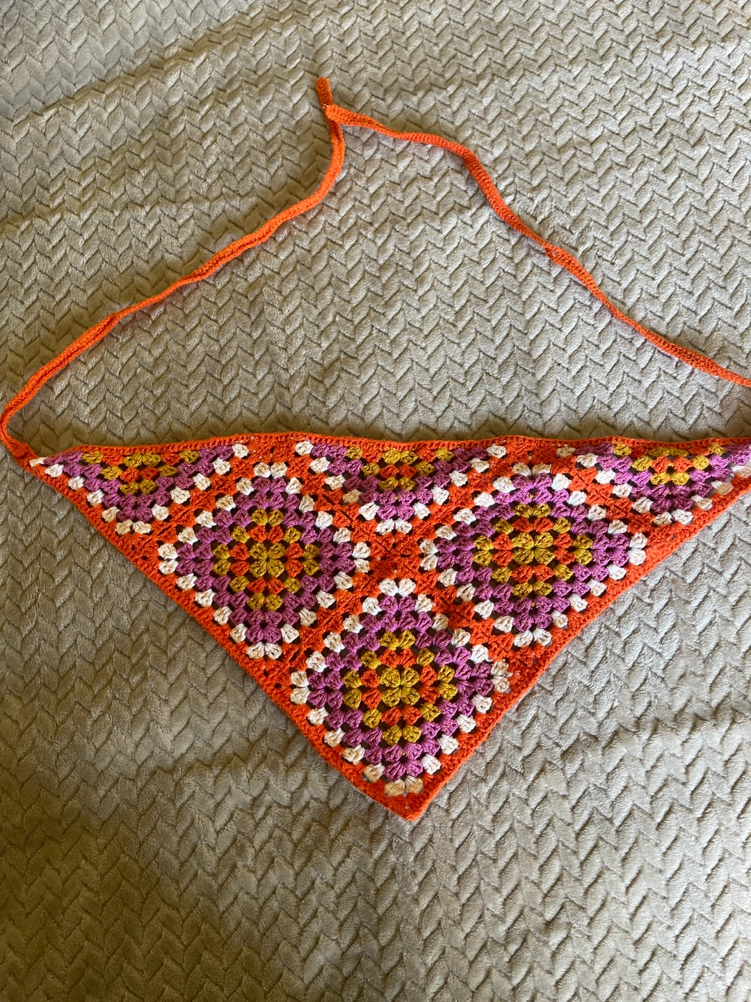 Crocheted Triangle Bandana Scarf