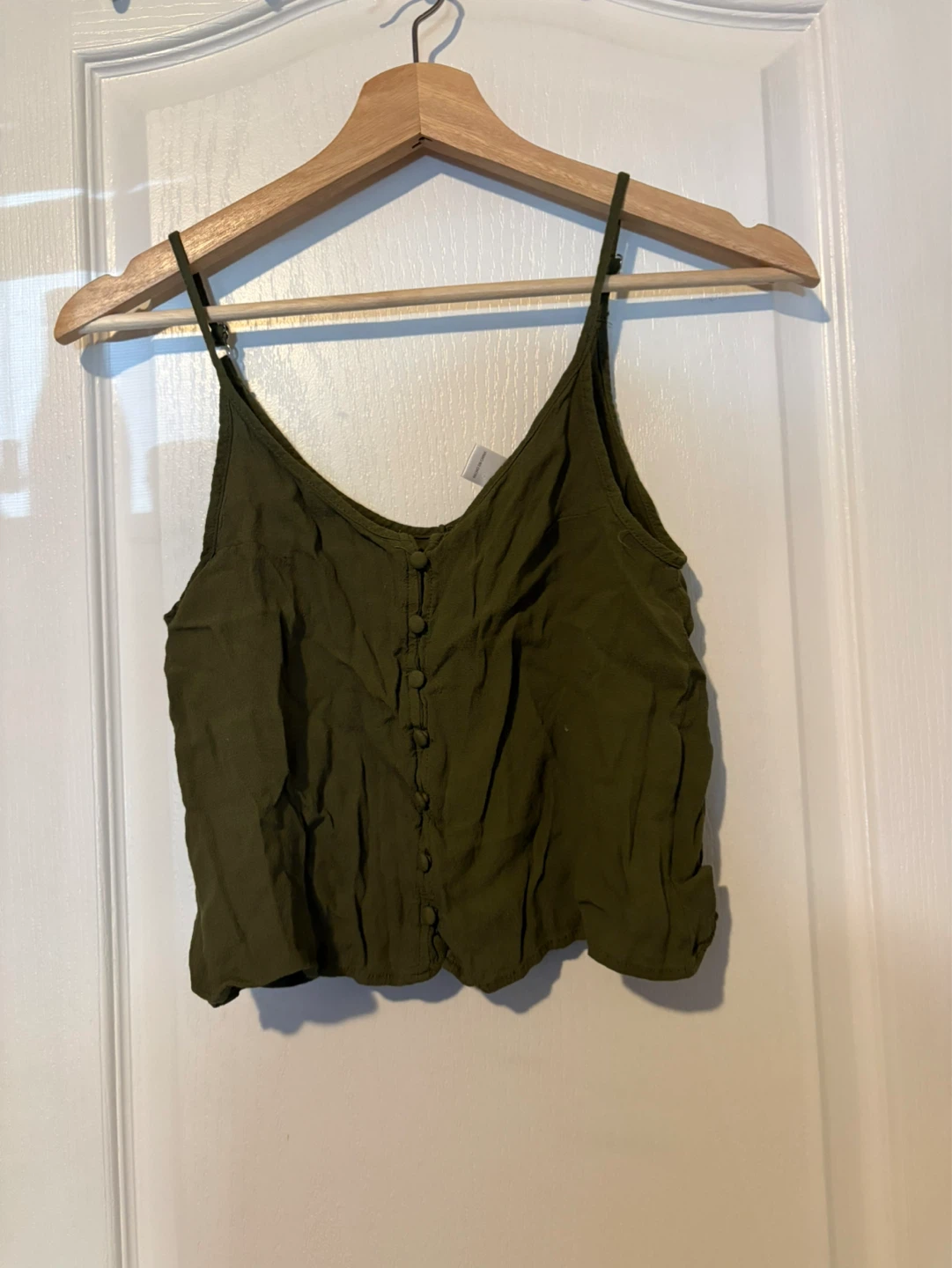 Green Button-Front Camisole Top