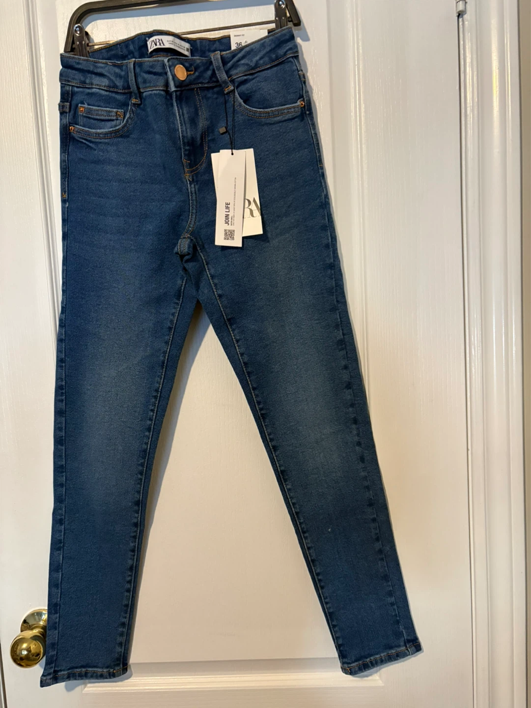 Zara Skinny Fit Jeans - Blue Denim - Size 36