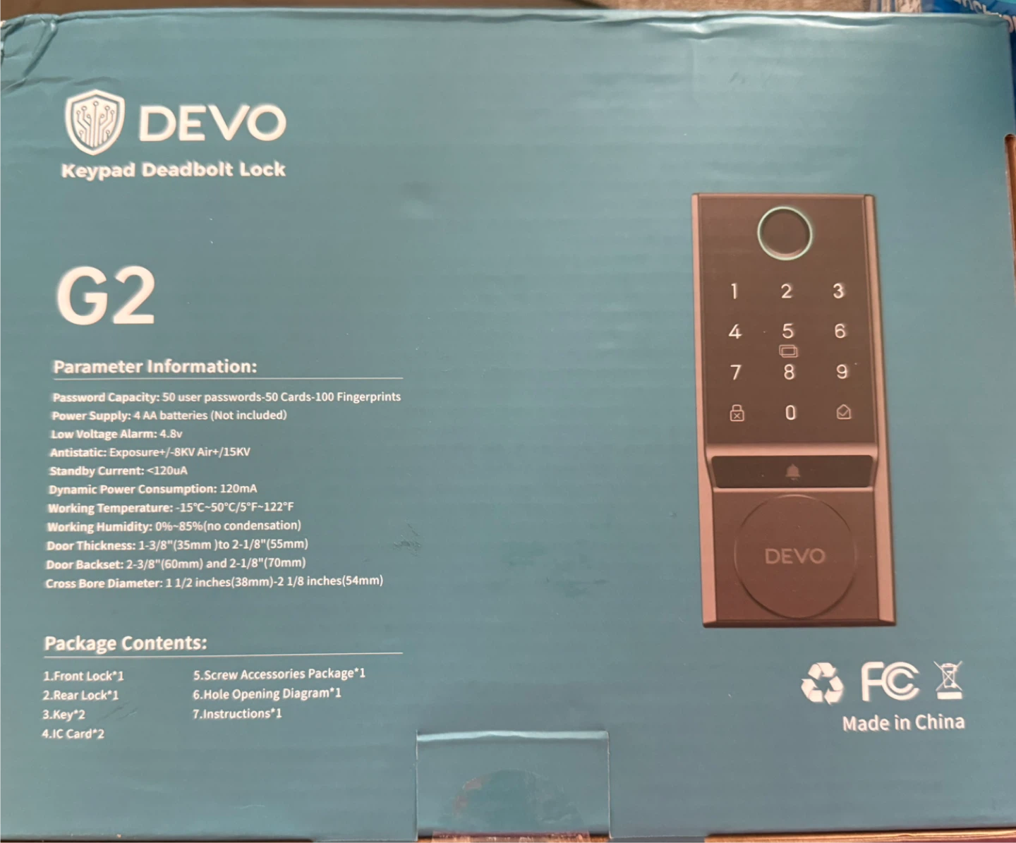 DEVO G2 Keypad Deadbolt Smart Lock - photo 2