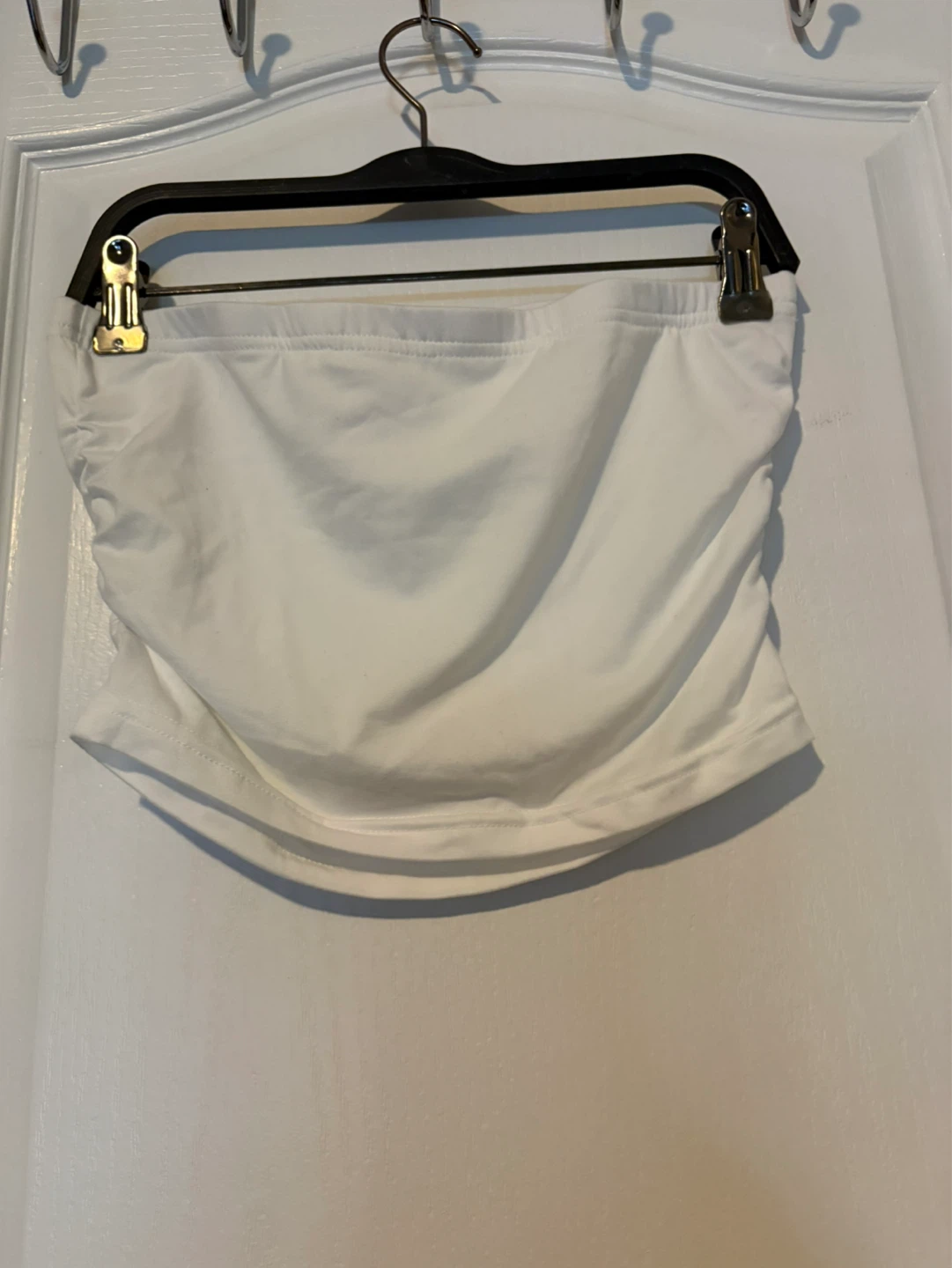 White ruched strapless tube top - photo 2