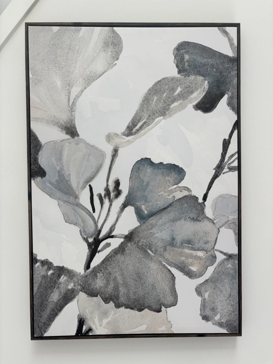 Large size Framed Grey Botanical Art Print