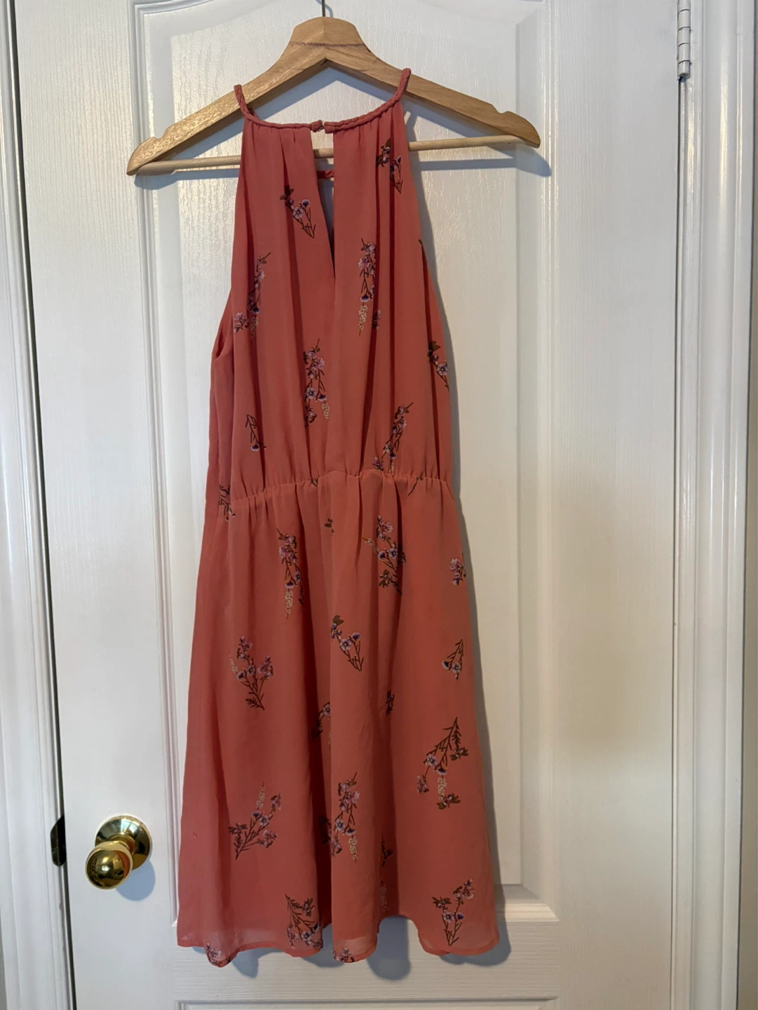 Coral floral halter dress - photo 2