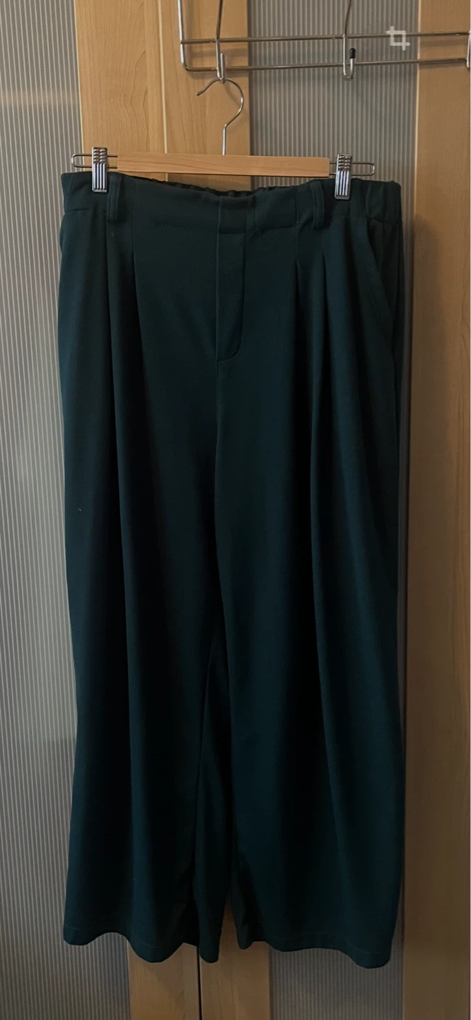 Women's Pants, Wide Leg, Dark Green, Halara, Large Petite - photo 4
