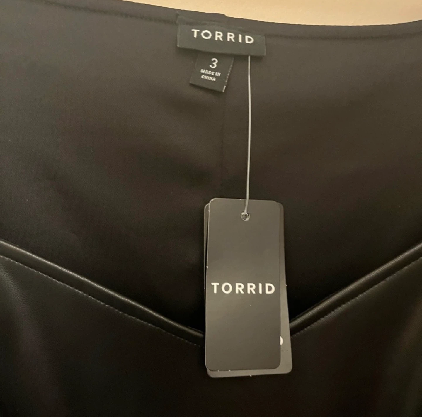 Torrid Black Faux Leather Sleeveless Top Size 3 - photo 2