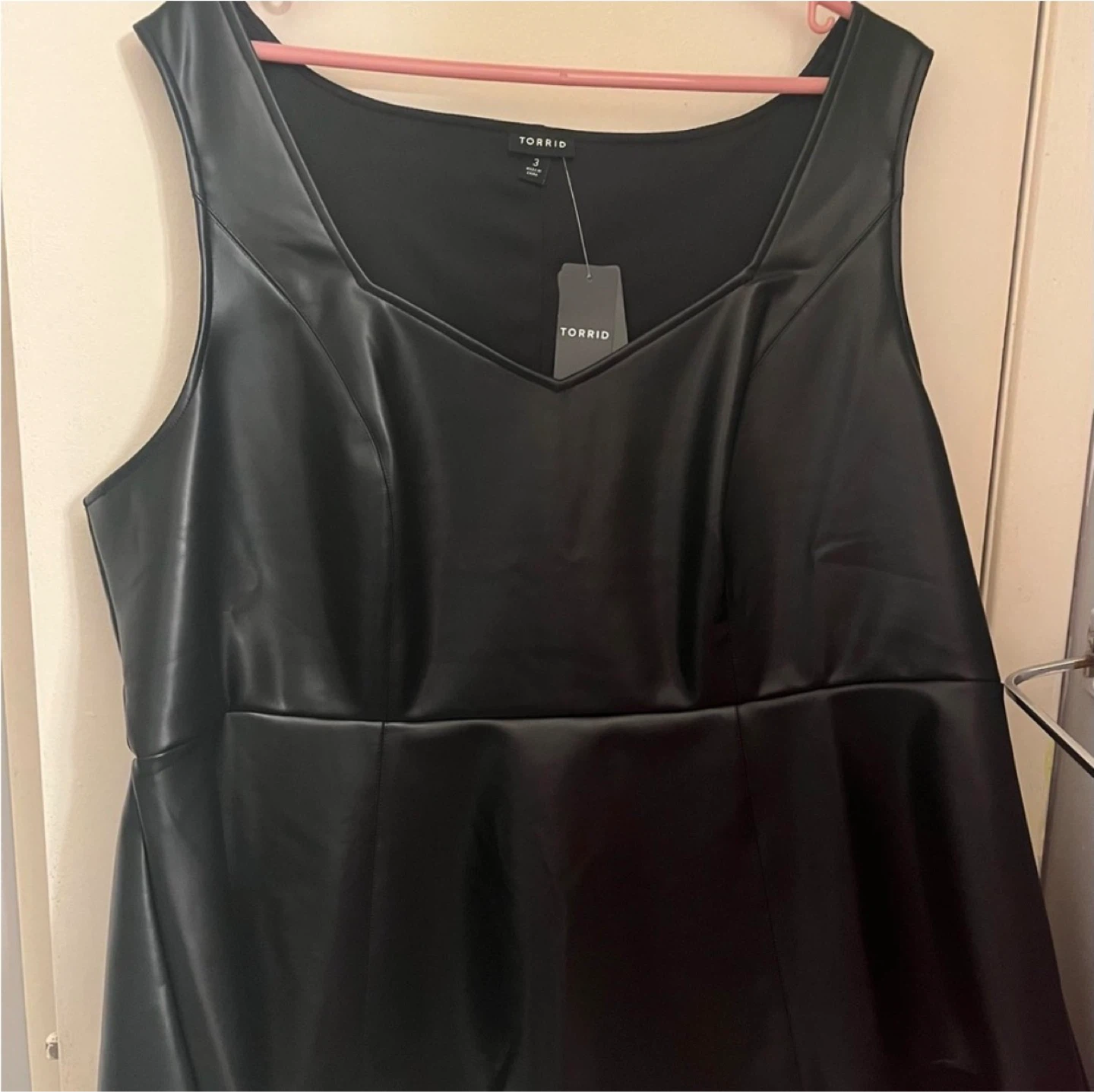 Torrid Black Faux Leather Sleeveless Top Size 3