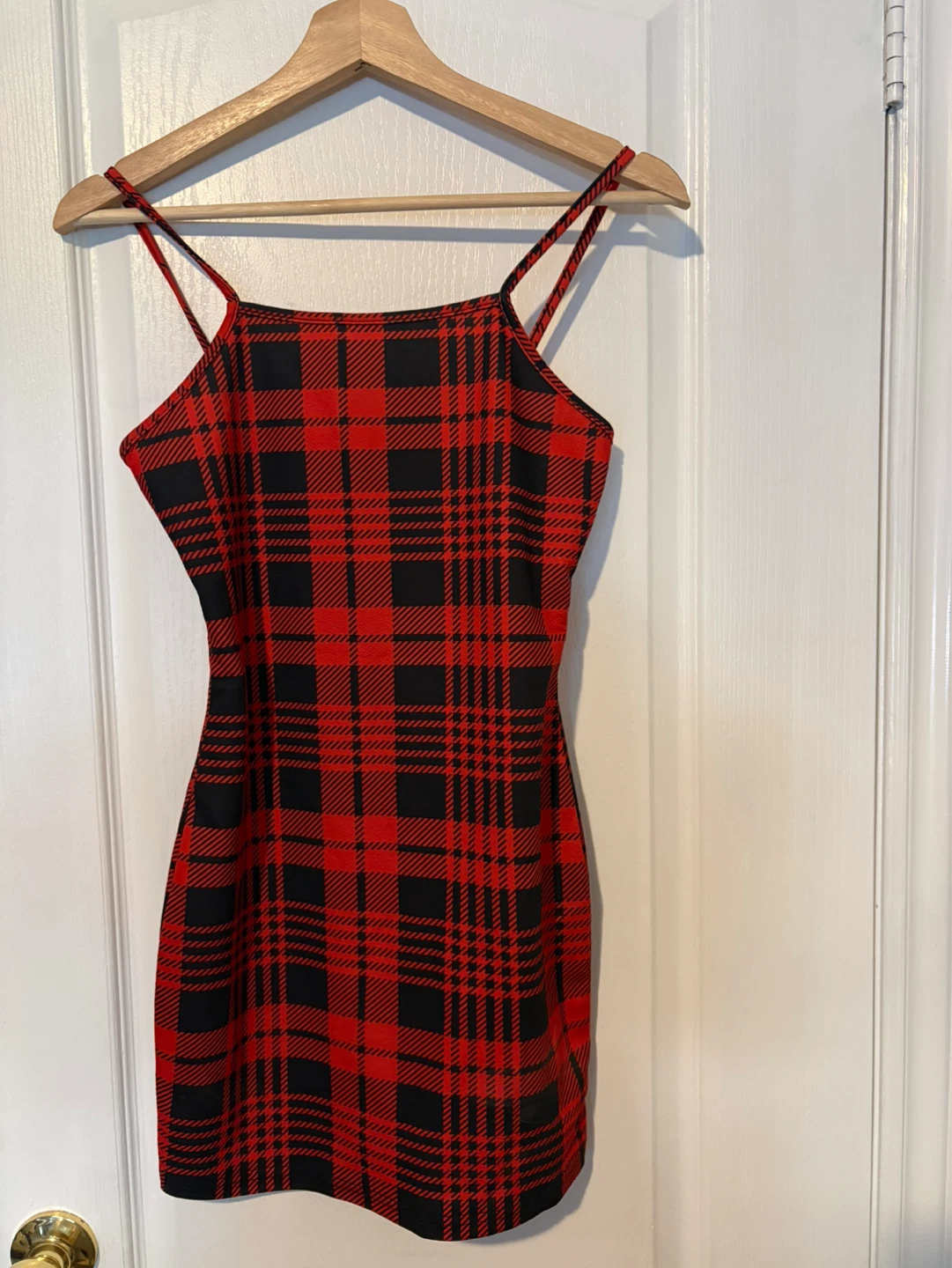 Red and Black Plaid Mini Dress