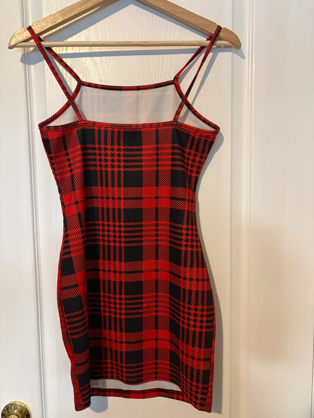 Red and Black Plaid Mini Dress - photo 2