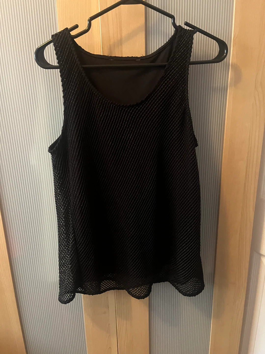 Black Mesh Tank Top, Medium
