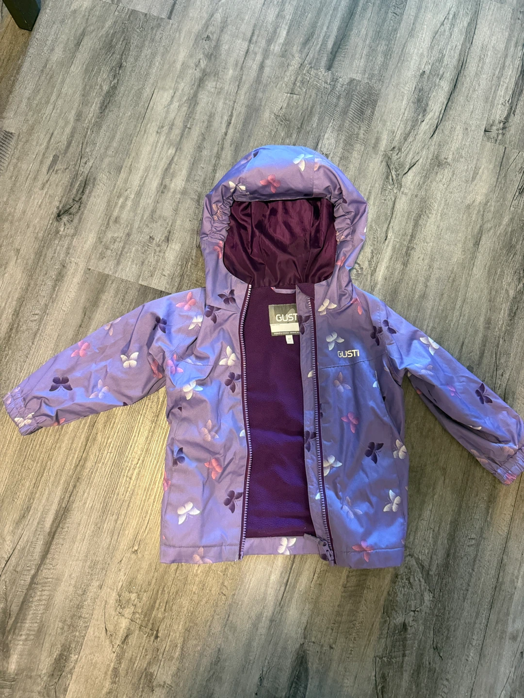 3T Girls Butterfly  Rain Jacket