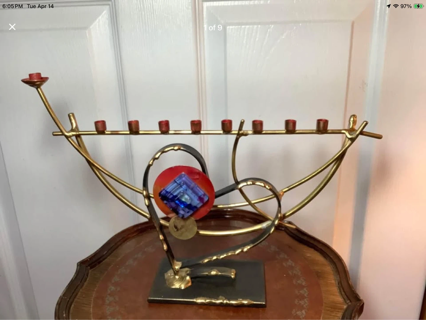 Beautiful Contemporary Heart Wedding Menorah 🐞