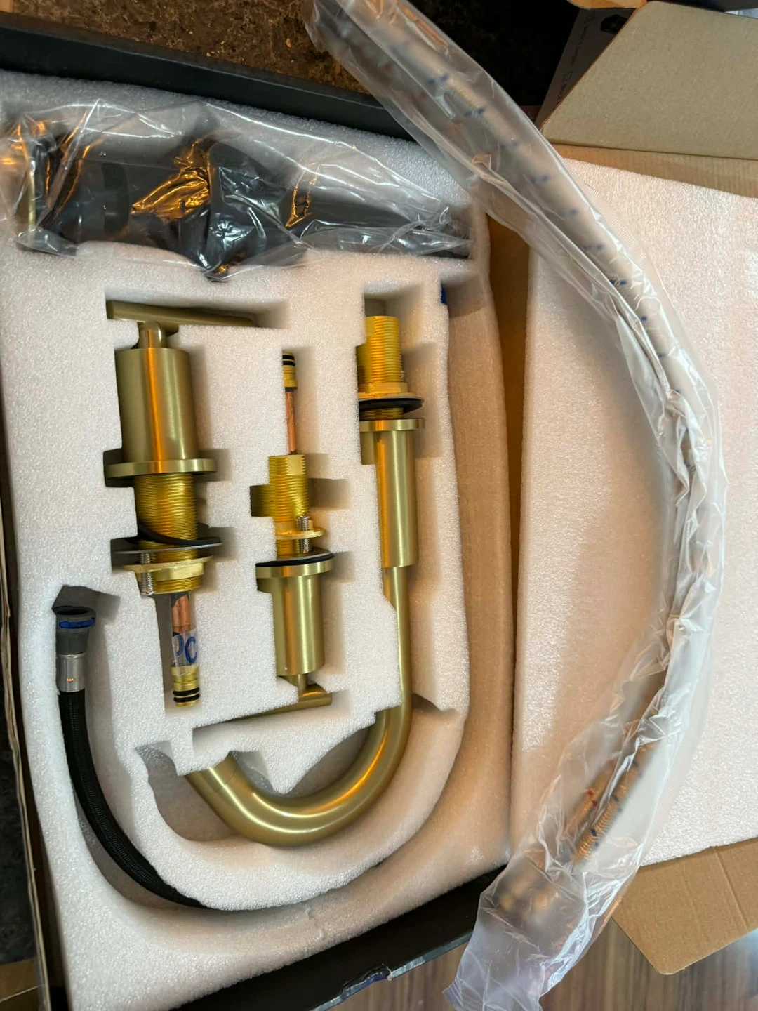 Brushed Gold Widespread Bathroom Faucet
