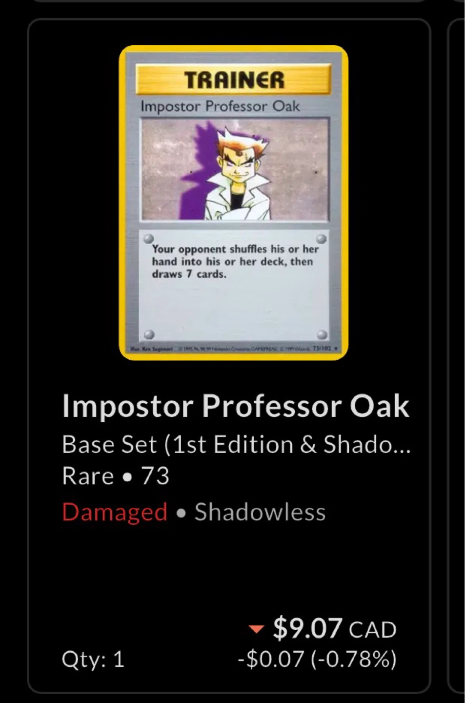 Pokemon - Impostor Professor Oak (Shadowless) - photo 3
