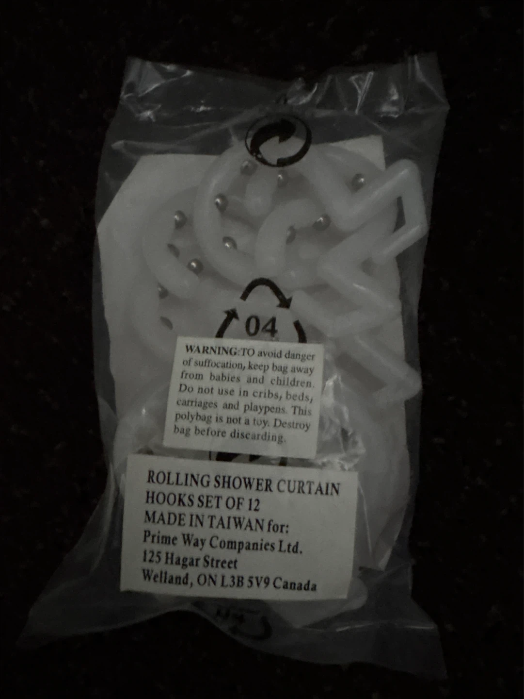 Rolling Shower Curtain Hooks Set of 12