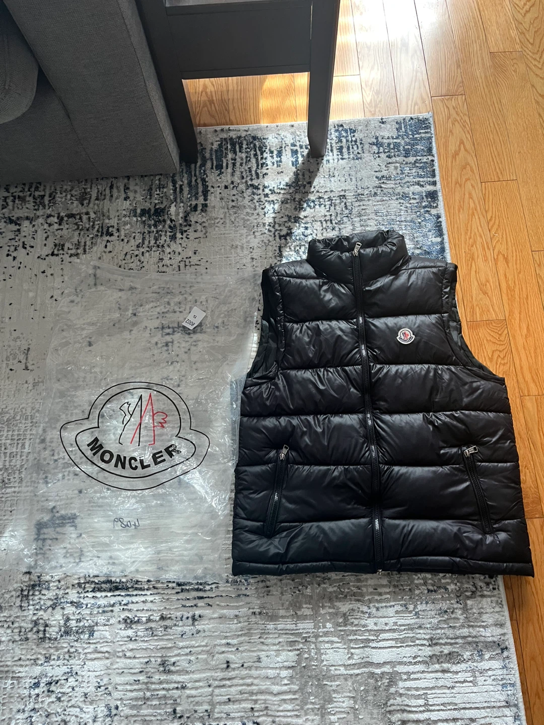Moncler Black Puffer Vest Size M