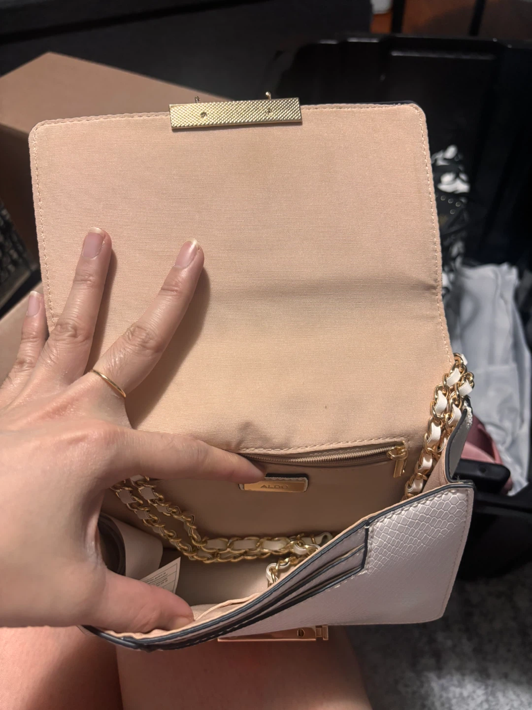 ALDO White Faux Leather Butterfly Crossbody Bag - photo 2
