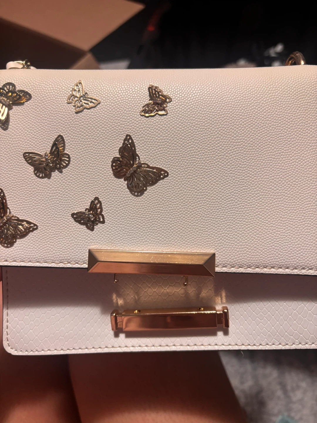 ALDO White Faux Leather Butterfly Crossbody Bag - photo 3