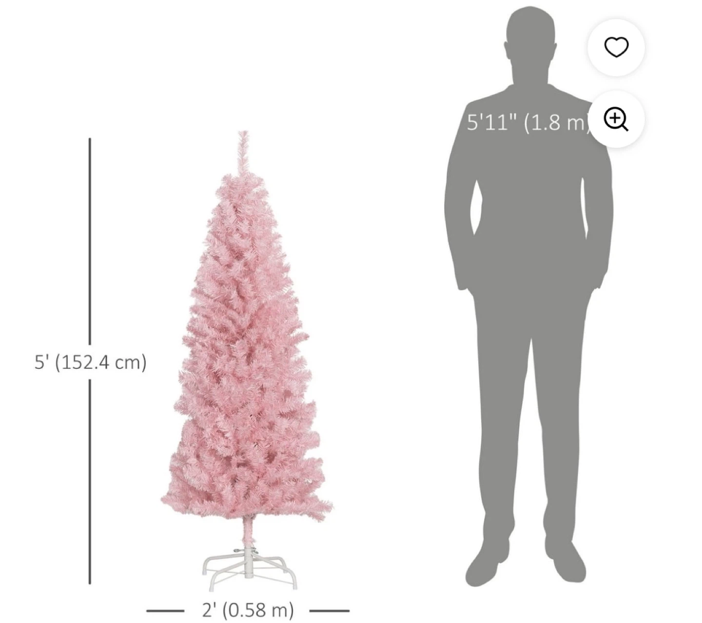 Pink Artificial Christmas Tree - 5ft - photo 3