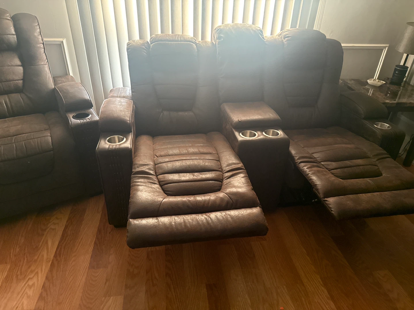 Brown Recliner with Cup Holders - photo 3